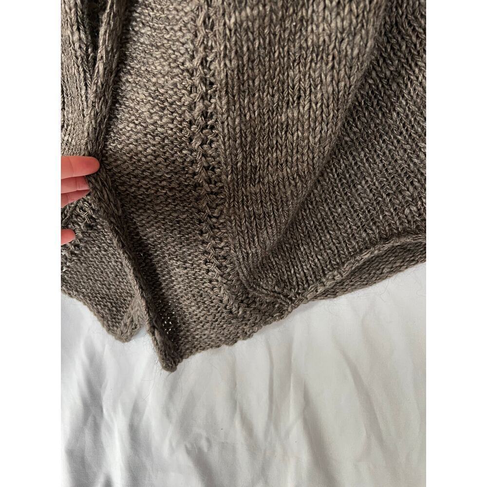 Chiaramente Open Cardigan, Wool/Alpaca Blend, made in Italy, Large, Brown - Picture 6 of 9